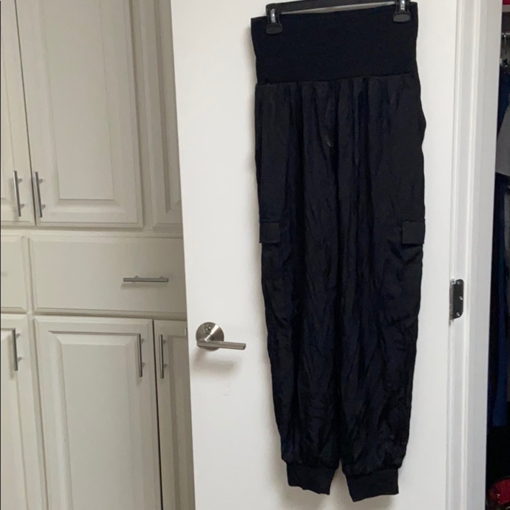 Satin pants with elastic waist, brand new!